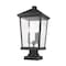 Z-Lite Beacon 3 Light Outdoor Pier Mounted Fixture, Black & Clear Beveled 568PHXLS-SQPM-BK - alternate 4